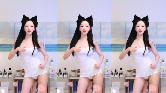 흰색 원피스 흰색 속바지 BJㅂ다 도끼 자국  bj